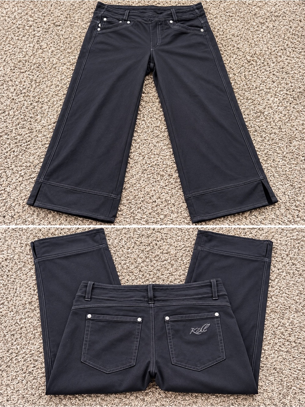 Kuhl Black Wide-Leg Cropped Jeans for Women